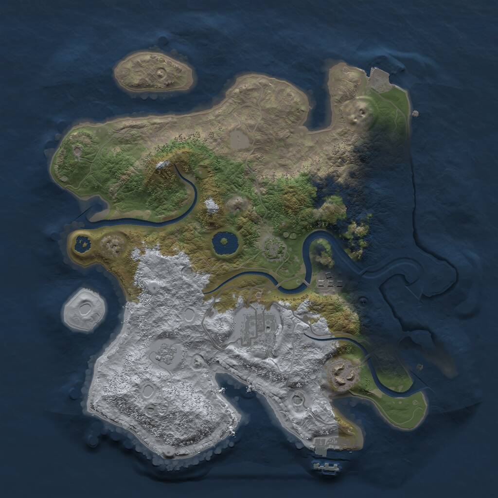Rust Map: Procedural Map, Size: 3000, Seed: 26059, 8 Monuments