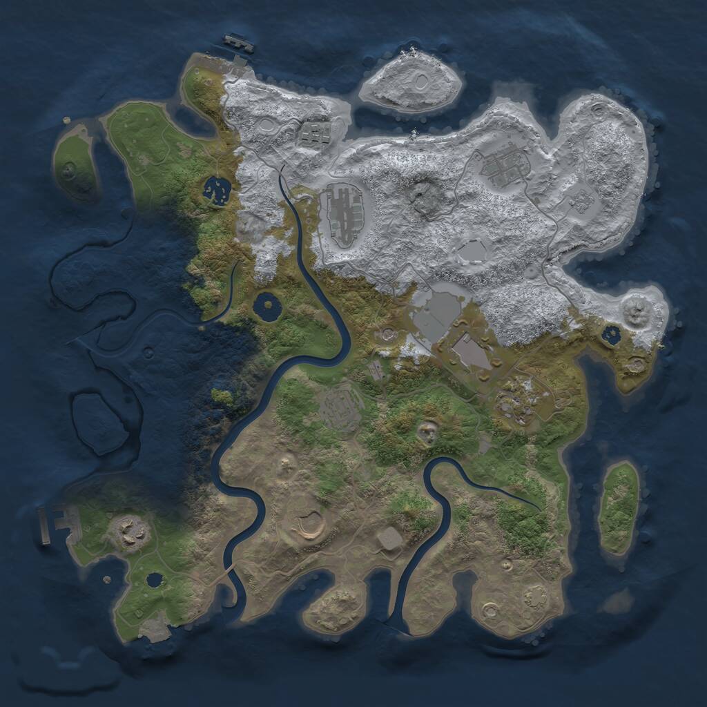 Rust Map: Procedural Map, Size: 3750, Seed: 3451678, 15 Monuments
