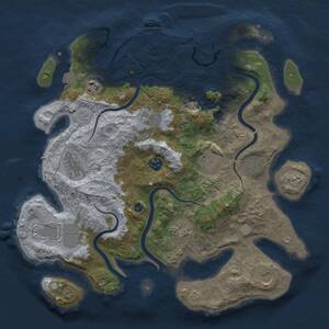 Thumbnail Rust Map: Procedural Map, Size: 3700, Seed: 1360263356, 15 Monuments