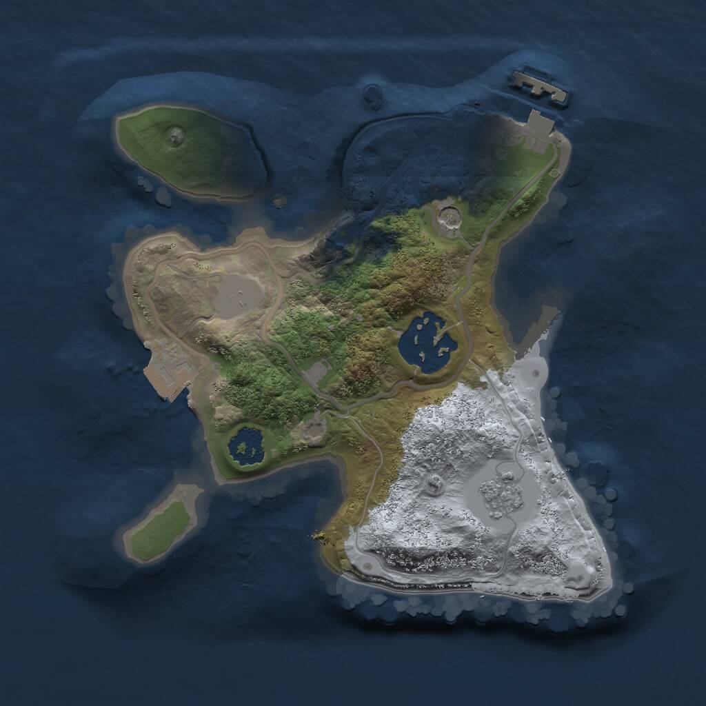 Rust Map: Procedural Map, Size: 1900, Seed: 1254546456, 5 Monuments