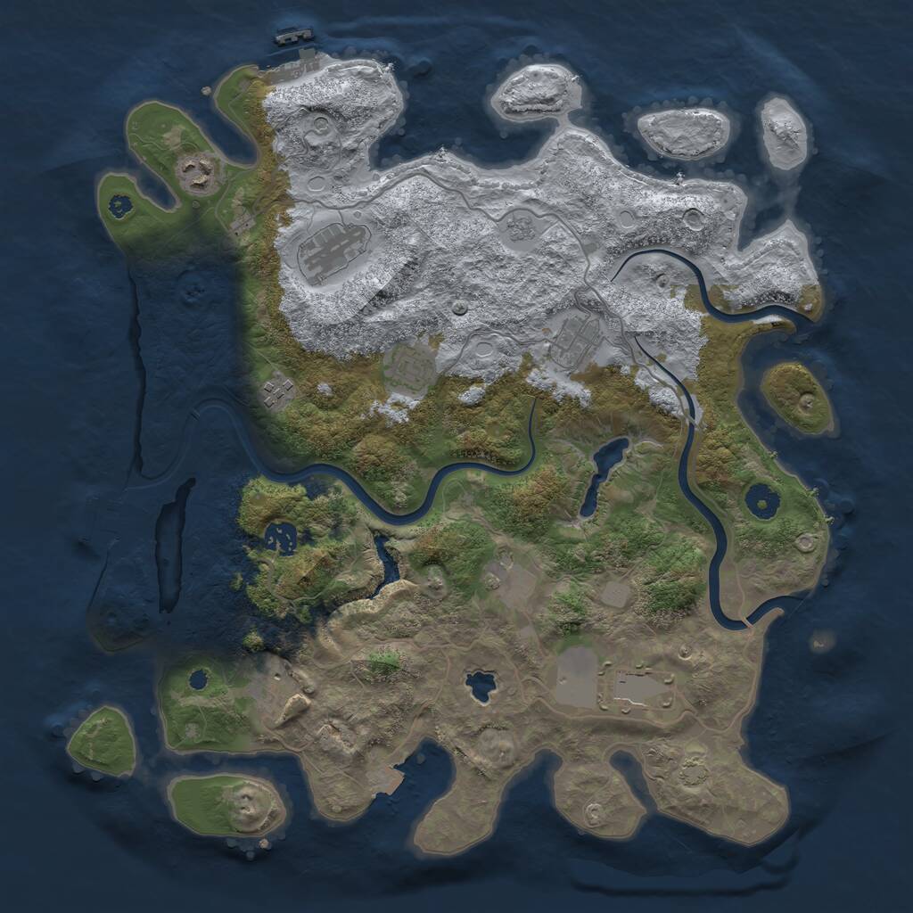 Rust Map: Procedural Map, Size: 4000, Seed: 664475797, 15 Monuments