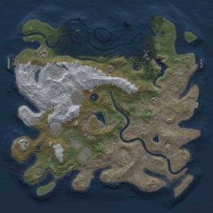 Thumbnail Rust Map: Procedural Map, Size: 4000, Seed: 1624358914, 15 Monuments