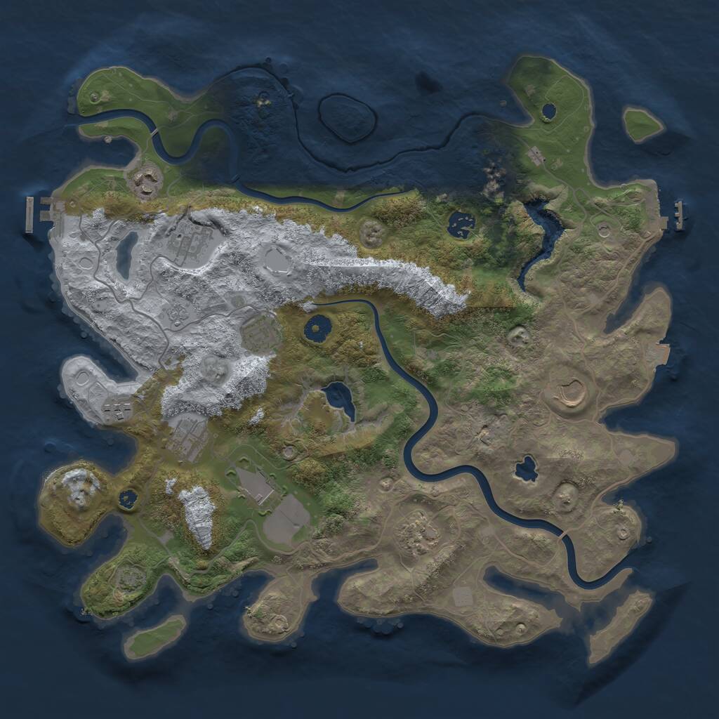 Rust Map: Procedural Map, Size: 4000, Seed: 1624358914, 15 Monuments