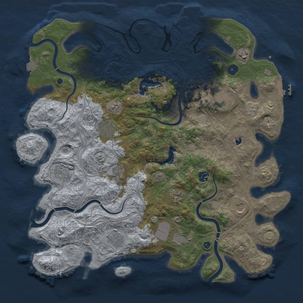 Rust Map: Procedural Map, Size: 4350, Seed: 5458631, 17 Monuments