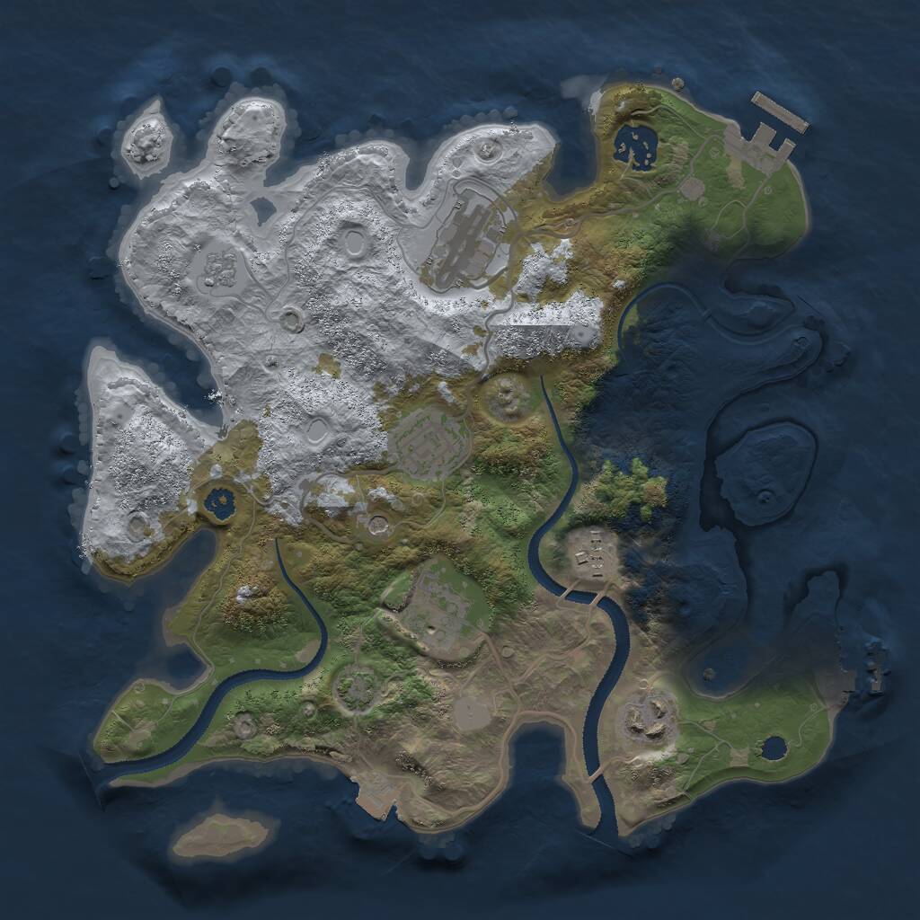 Rust Map: Procedural Map, Size: 3000, Seed: 110434170, 12 Monuments