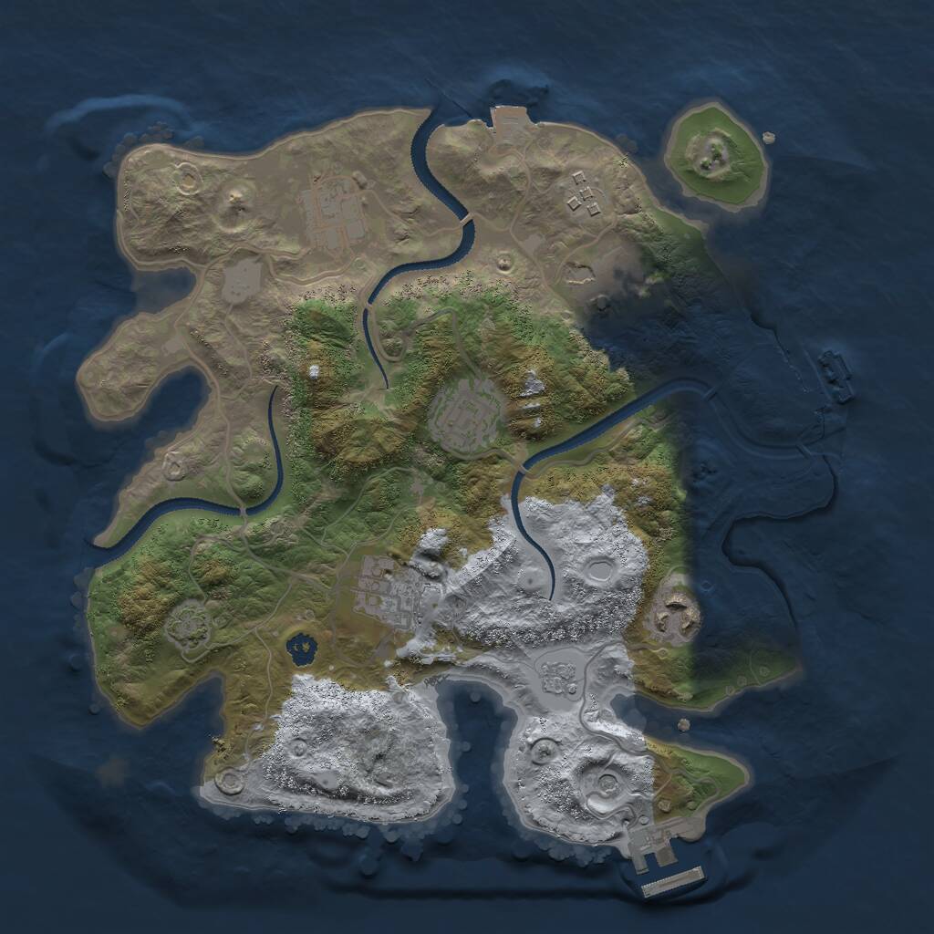 Rust Map: Procedural Map, Size: 3000, Seed: 1566039509, 12 Monuments