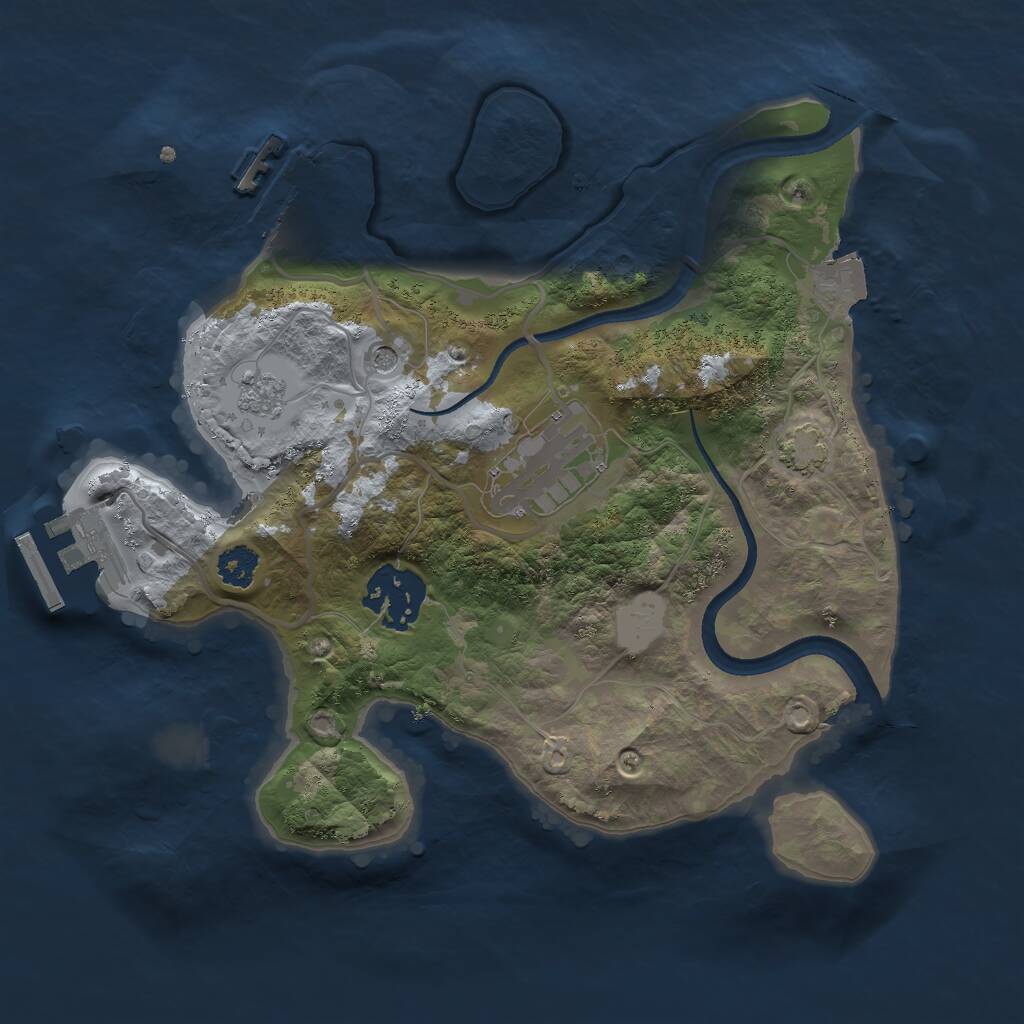 Rust Map: Procedural Map, Size: 2500, Seed: 1356905282, 8 Monuments