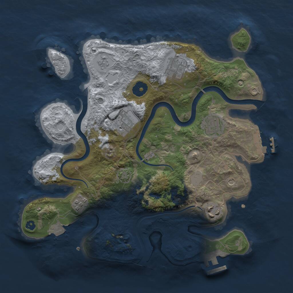 Rust Map: Procedural Map, Size: 3000, Seed: 1790108391, 11 Monuments