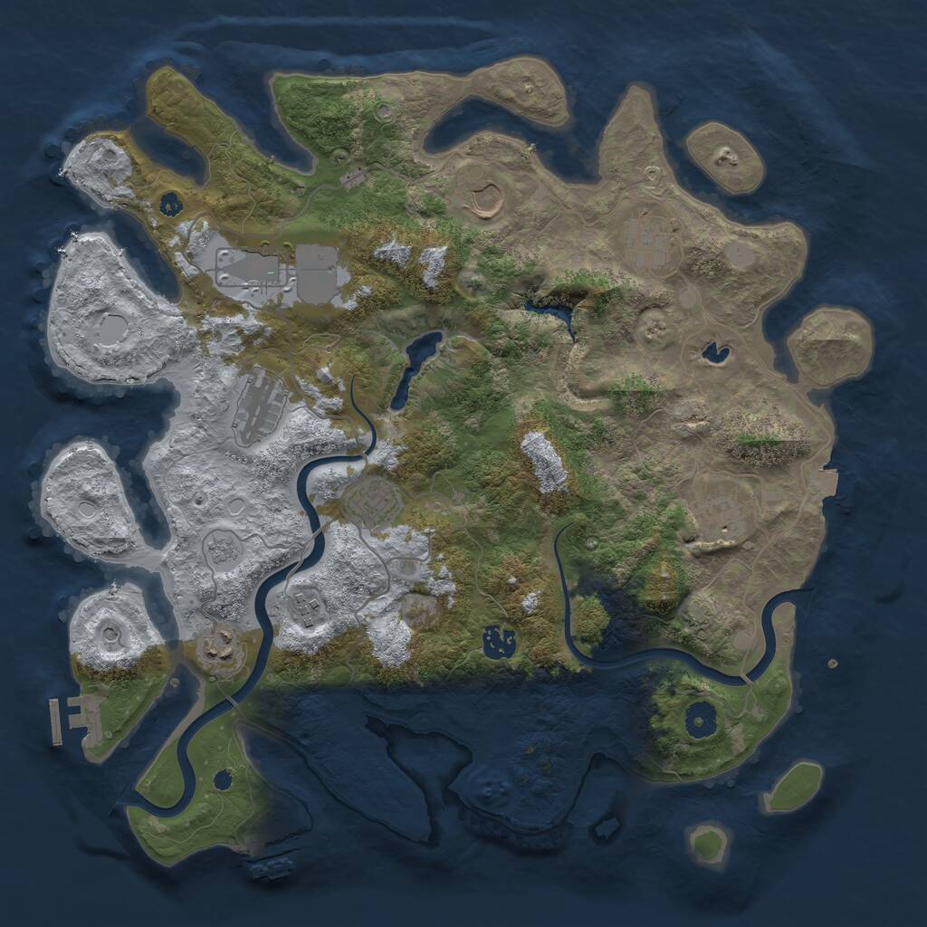 Rust Map: Procedural Map, Size: 4000, Seed: 598224644, 15 Monuments