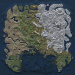 Thumbnail Rust Map: Procedural Map, Size: 6000, Seed: 7735, 17 Monuments