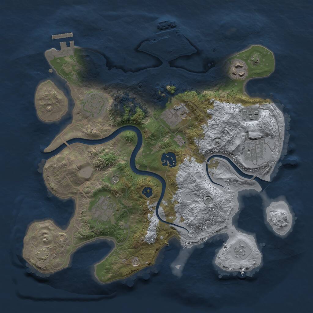 Rust Map: Procedural Map, Size: 3000, Seed: 86734, 13 Monuments