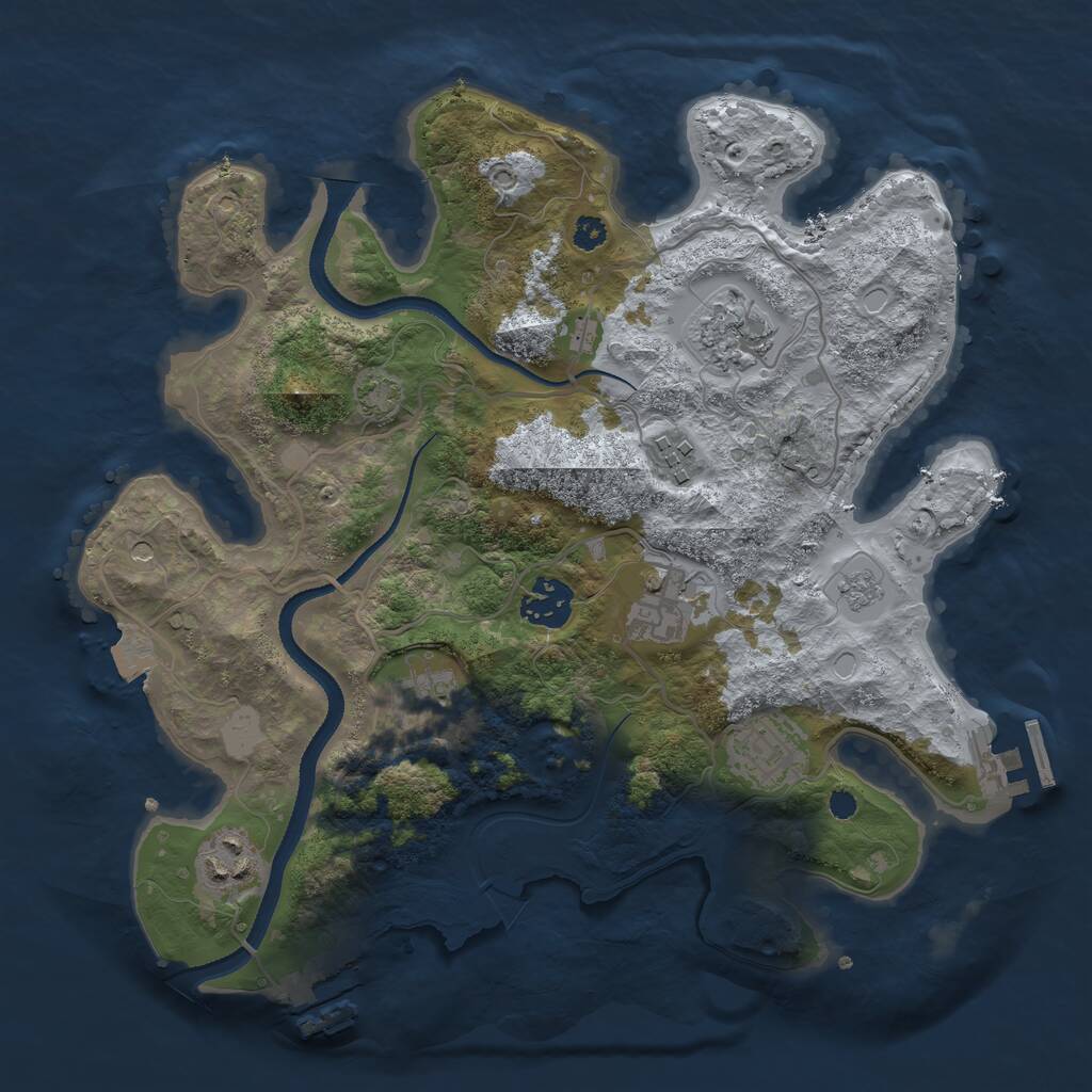 Rust Map: Procedural Map, Size: 3200, Seed: 55639197, 13 Monuments