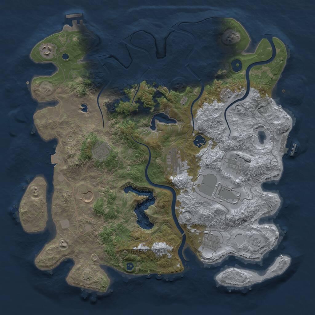 Rust Map: Procedural Map, Size: 4000, Seed: 1672873432, 15 Monuments