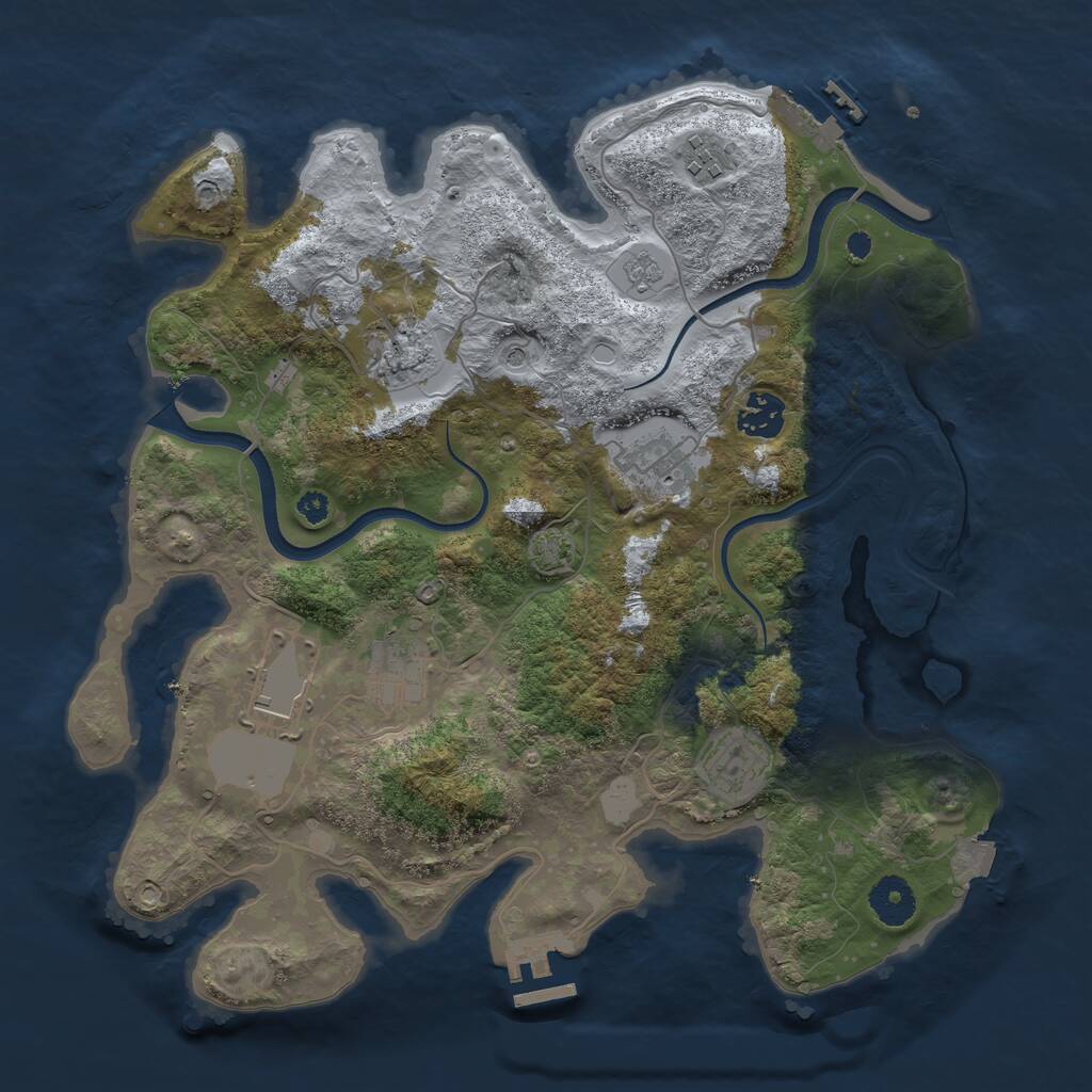 Rust Map: Procedural Map, Size: 3500, Seed: 14011973, 13 Monuments