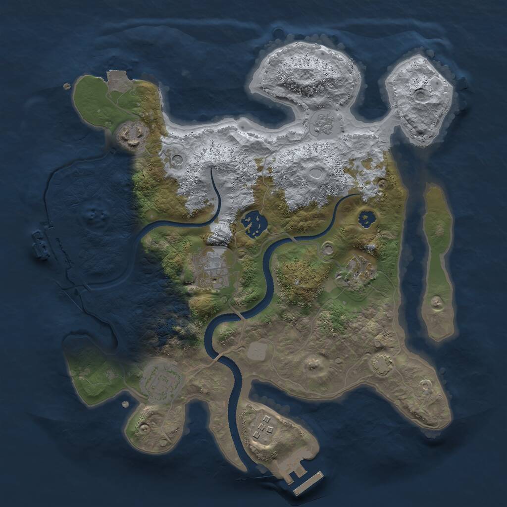 Rust Map: Procedural Map, Size: 3000, Seed: 1559385753, 12 Monuments
