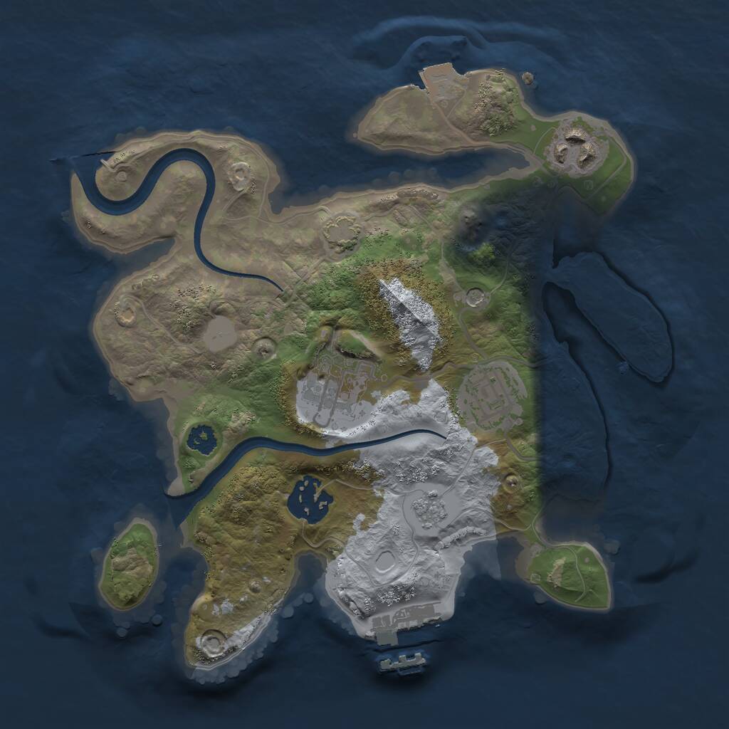 Rust Map: Procedural Map, Size: 2500, Seed: 243103663, 9 Monuments