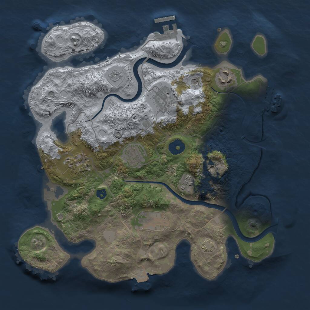 Rust Map: Procedural Map, Size: 3000, Seed: 571767395, 12 Monuments
