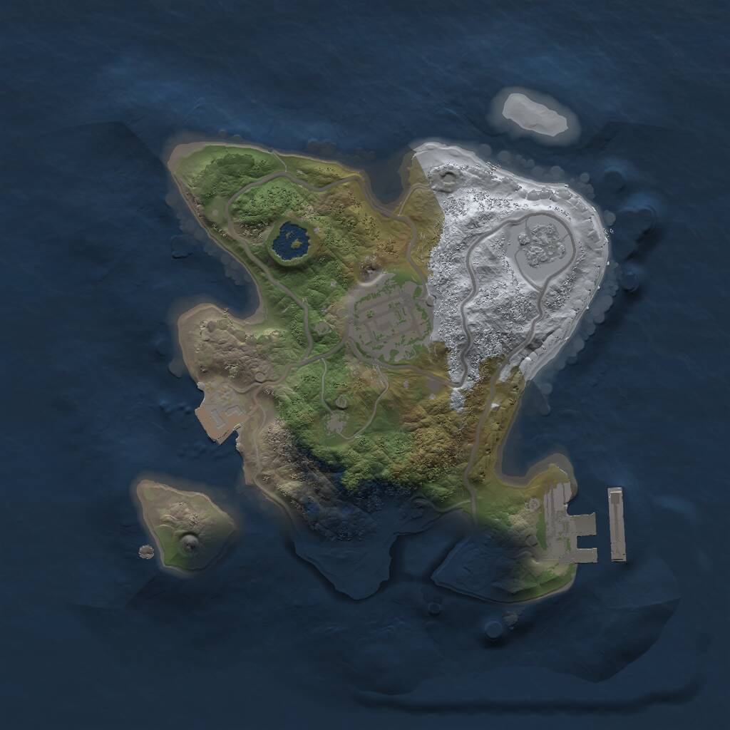 Rust Map: Procedural Map, Size: 2000, Seed: 394364923, 4 Monuments