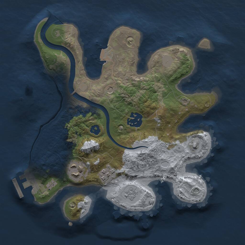 Rust Map: Procedural Map, Size: 2419, Seed: 481981, 7 Monuments