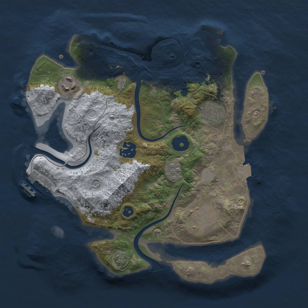 Rust Map: Procedural Map, Size: 2800, Seed: 30871, 10 Monuments