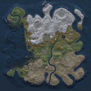 Thumbnail Rust Map: Procedural Map, Size: 3700, Seed: 20250322, 17 Monuments