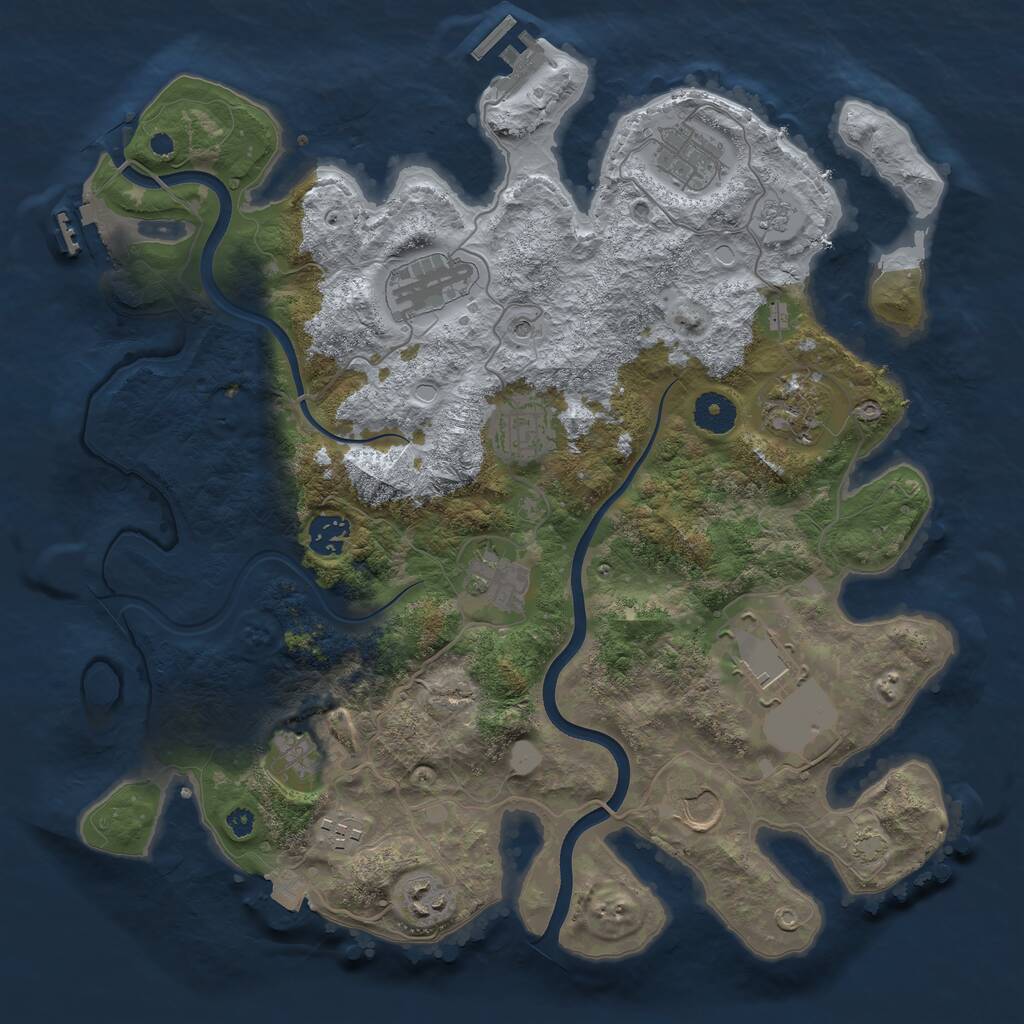 Rust Map: Procedural Map, Size: 3700, Seed: 20250322, 17 Monuments