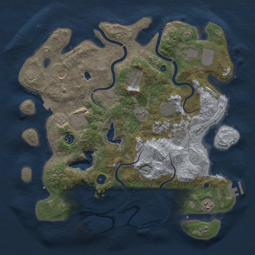 Rust Map: Procedural Map, Size: 4000, Seed: 839867113, 15 Monuments