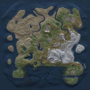 Thumbnail Rust Map: Procedural Map, Size: 4000, Seed: 839867113, 15 Monuments
