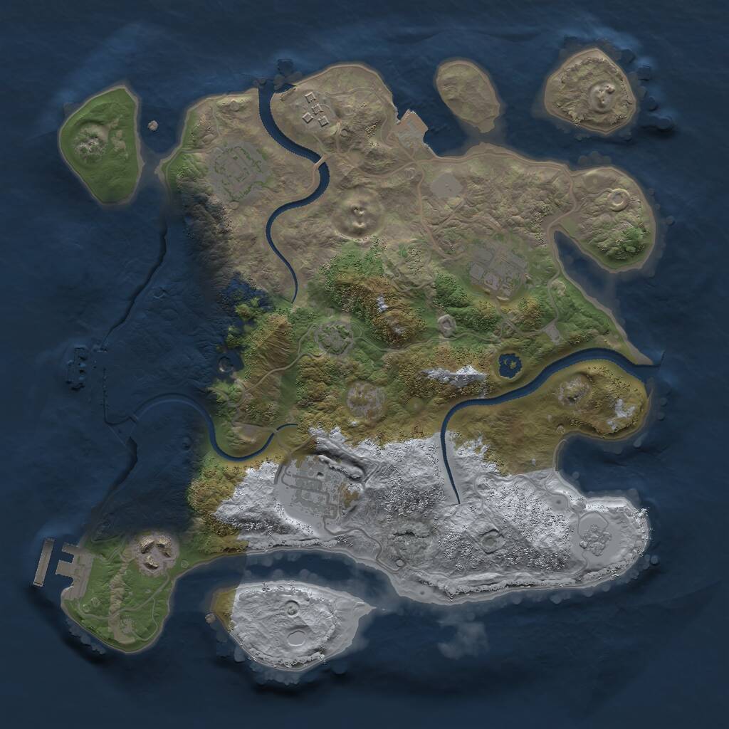 Rust Map: Procedural Map, Size: 3000, Seed: 21859, 11 Monuments