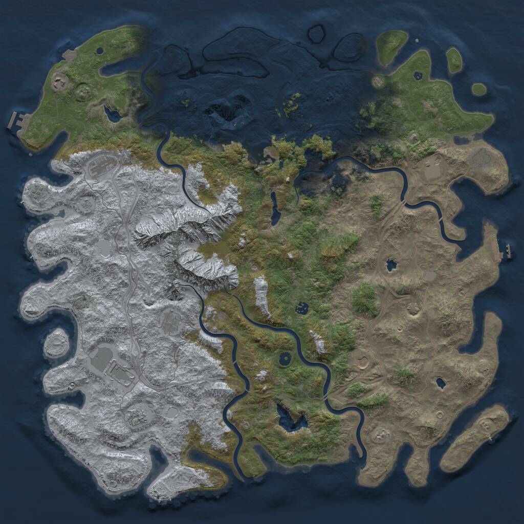 Rust Map: Procedural Map, Size: 6000, Seed: 87072761, 17 Monuments