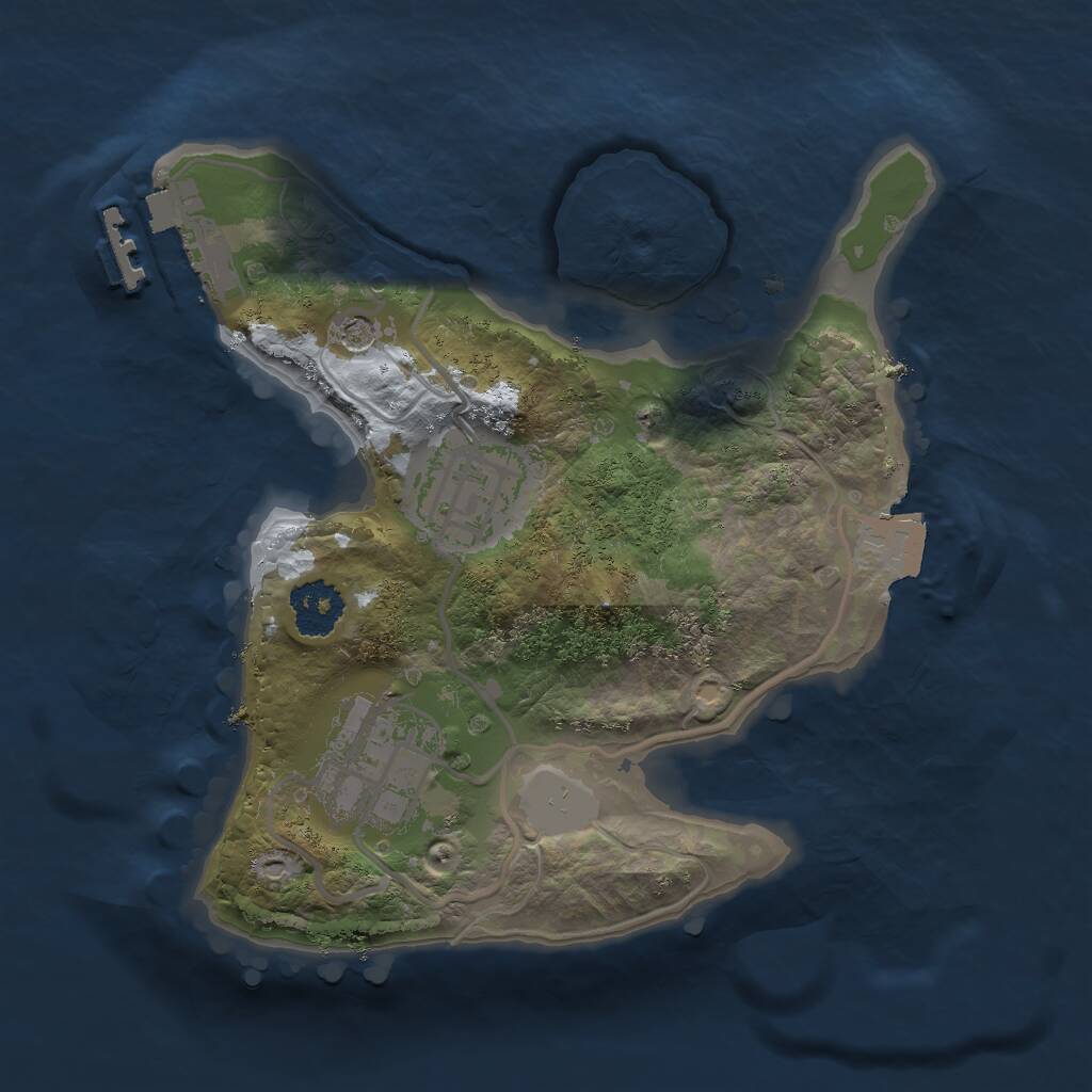 Rust Map: Procedural Map, Size: 2000, Seed: 174639246, 5 Monuments