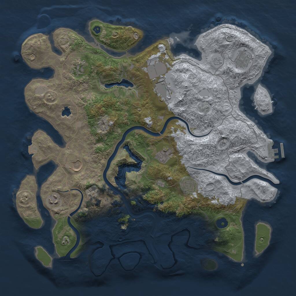 Rust Map: Procedural Map, Size: 4000, Seed: 1747507426, 13 Monuments