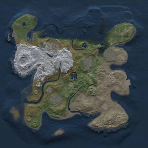 Thumbnail Rust Map: Procedural Map, Size: 3000, Seed: 1015460783, 12 Monuments