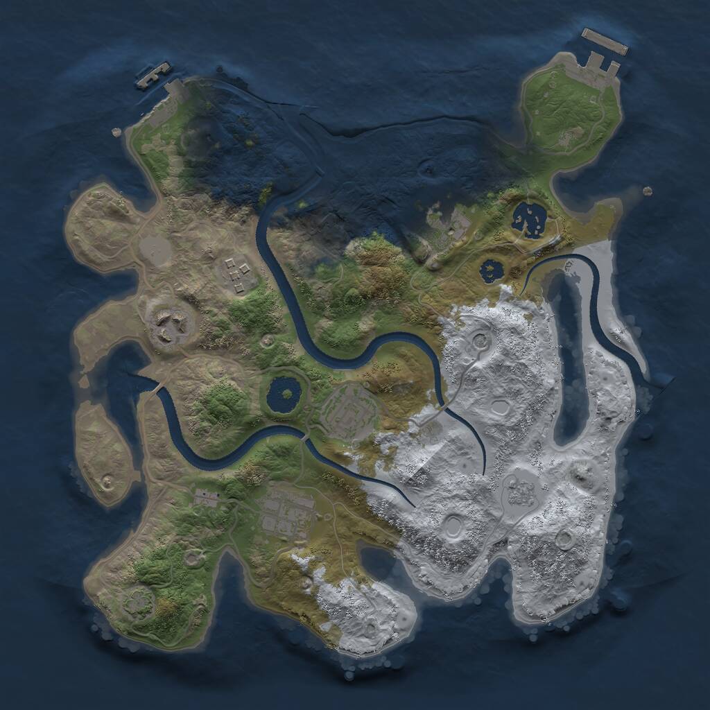 Rust Map: Procedural Map, Size: 3000, Seed: 89824, 12 Monuments