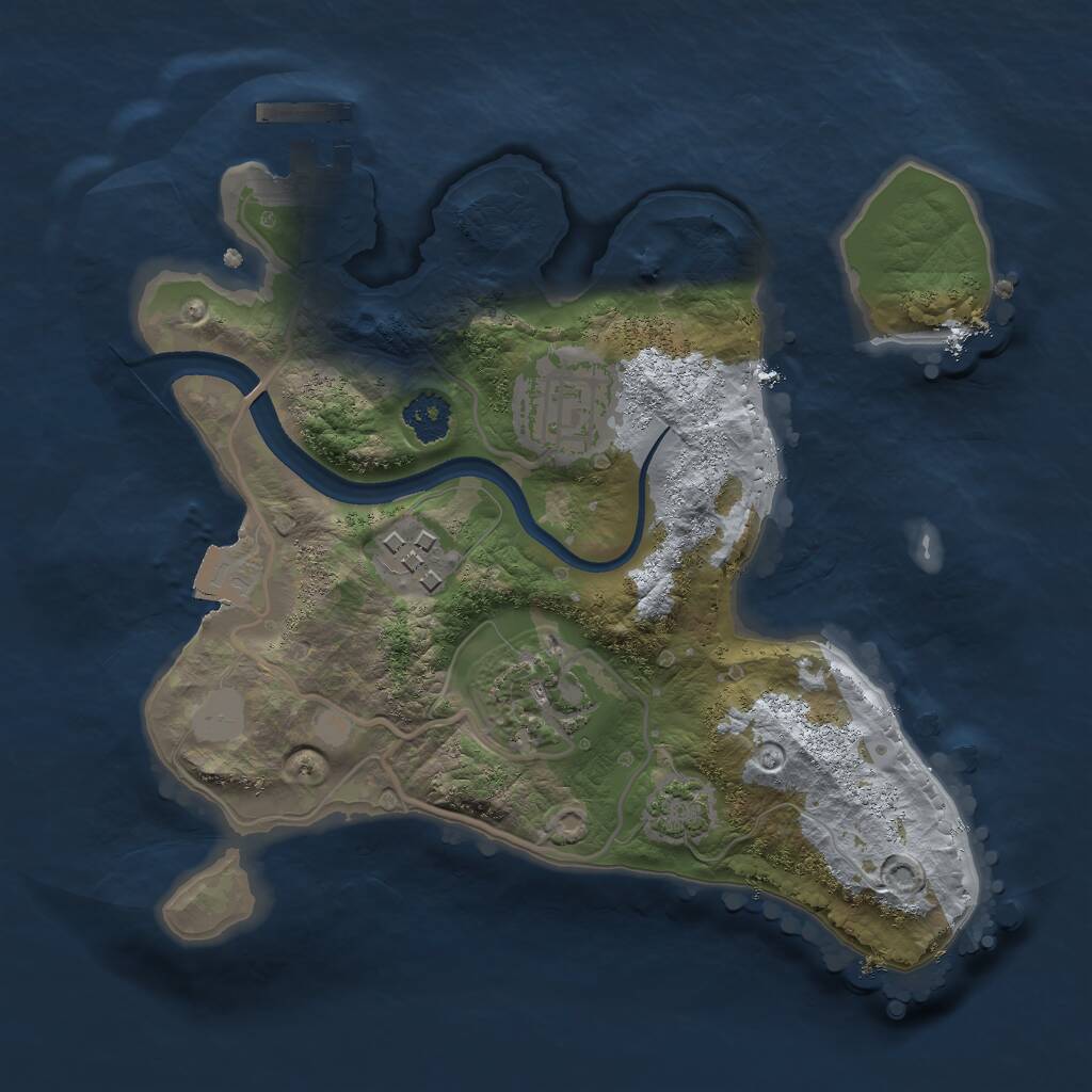 Rust Map: Procedural Map, Size: 2300, Seed: 824263016, 6 Monuments