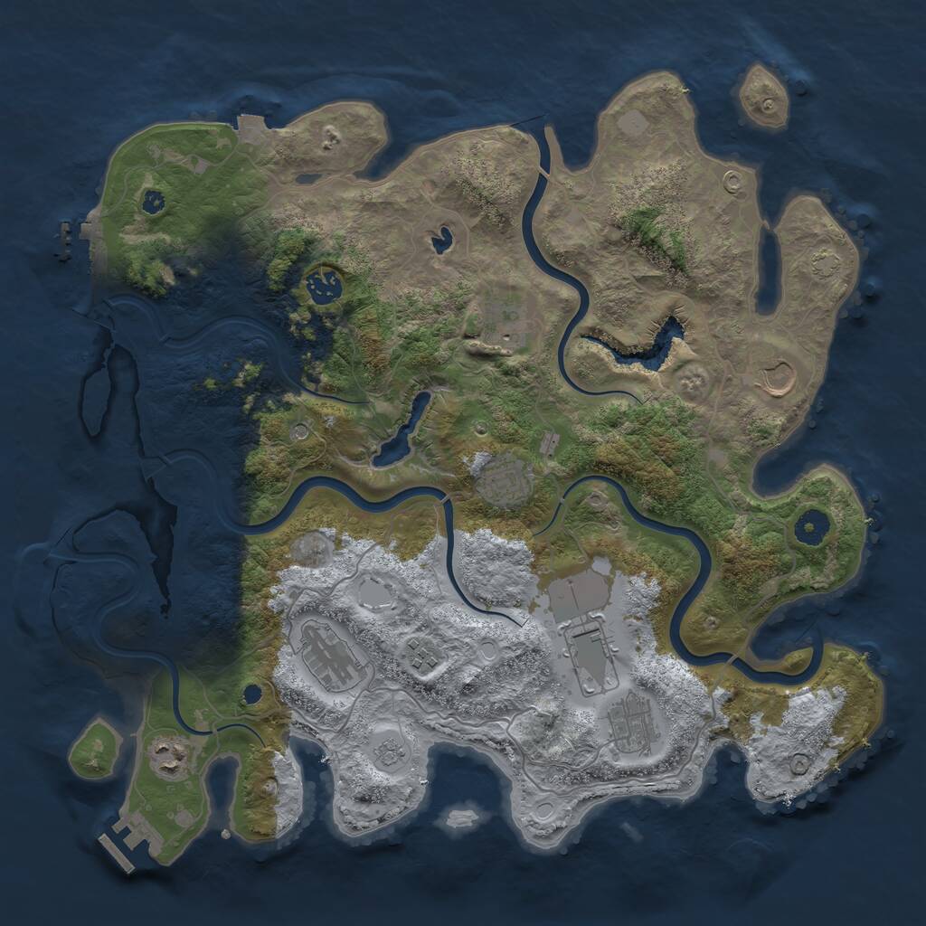 Rust Map: Procedural Map, Size: 4000, Seed: 158604, 15 Monuments