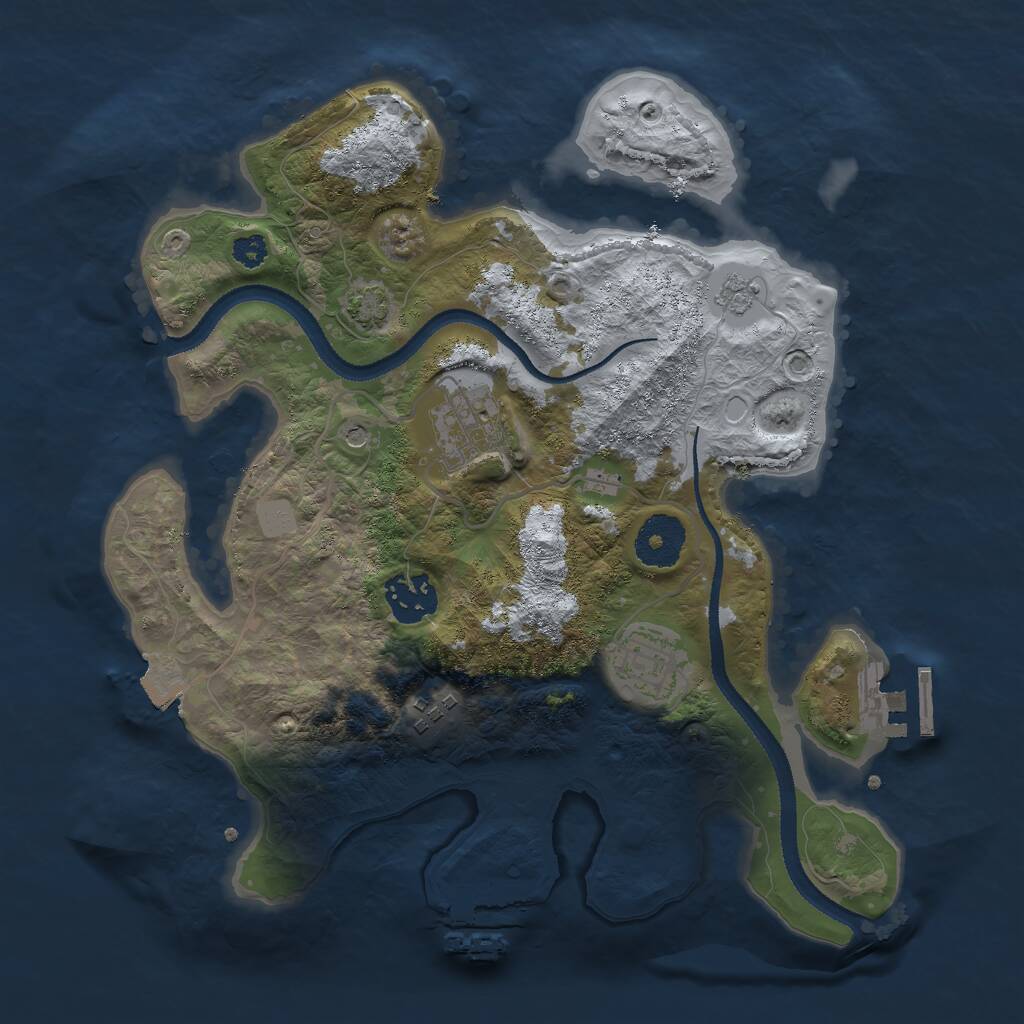 Rust Map: Procedural Map, Size: 3000, Seed: 1188656904, 10 Monuments