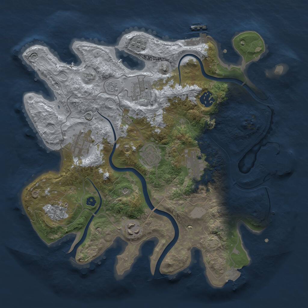 Rust Map: Procedural Map, Size: 3200, Seed: 899792873, 14 Monuments