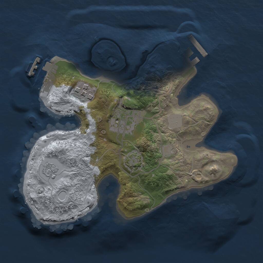 Rust Map: Procedural Map, Size: 2000, Seed: 428649467, 7 Monuments