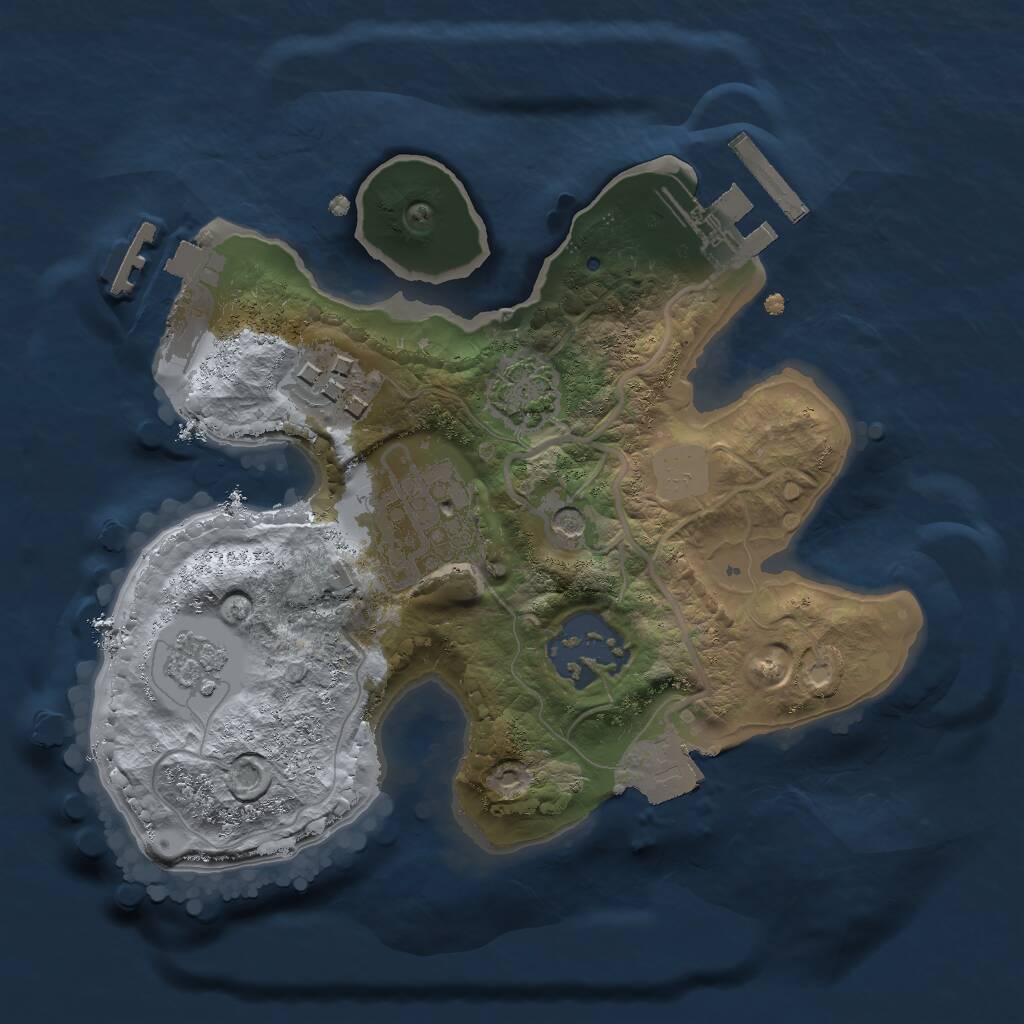 Rust Map: Procedural Map, Size: 2000, Seed: 428649467, 9 Monuments