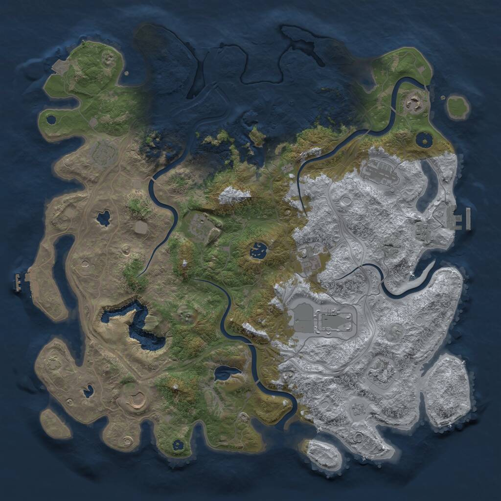 Rust Map: Procedural Map, Size: 4500, Seed: 781598, 16 Monuments