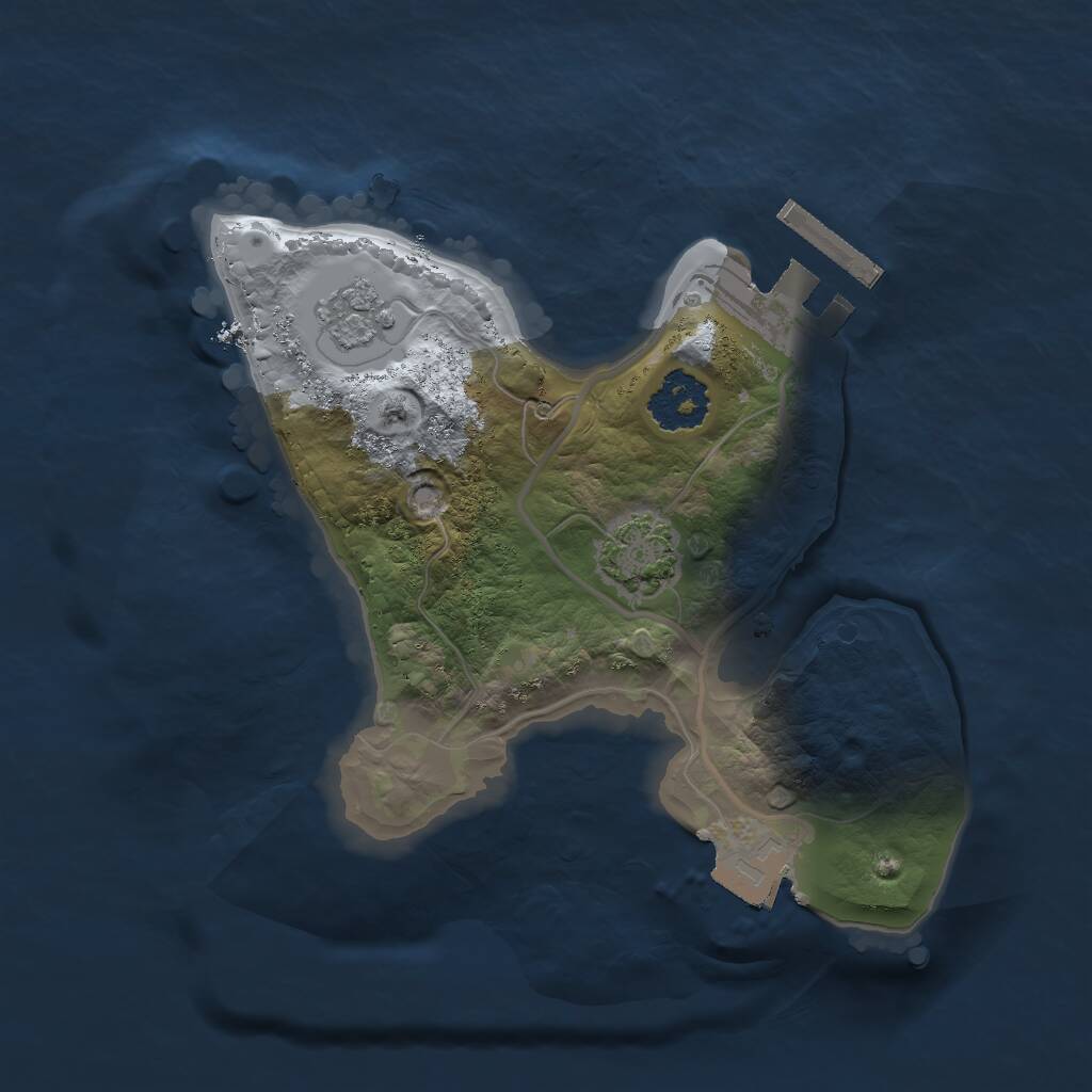 Rust Map: Procedural Map, Size: 1850, Seed: 62347, 4 Monuments