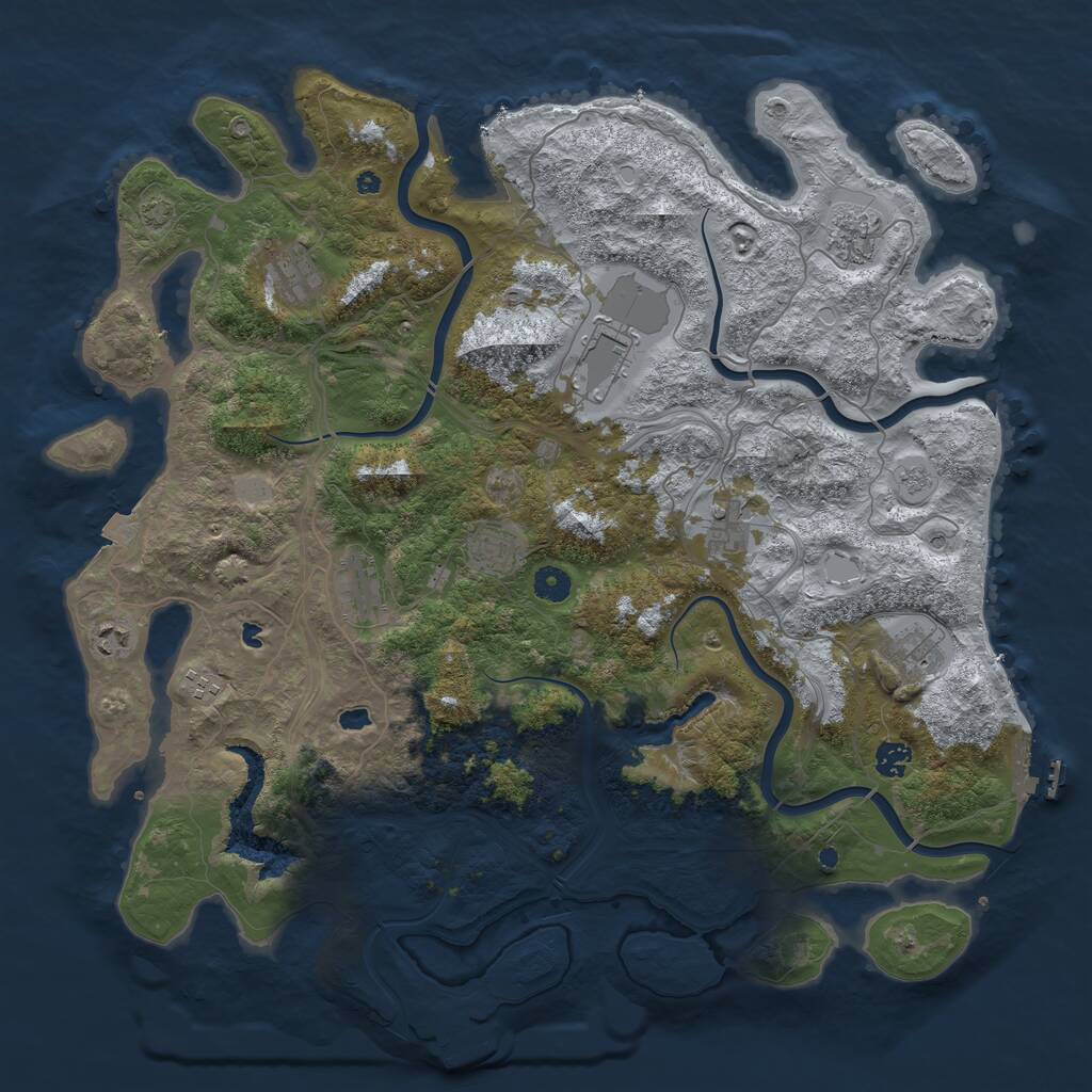 Rust Map: Procedural Map, Size: 4500, Seed: 1894547347, 16 Monuments