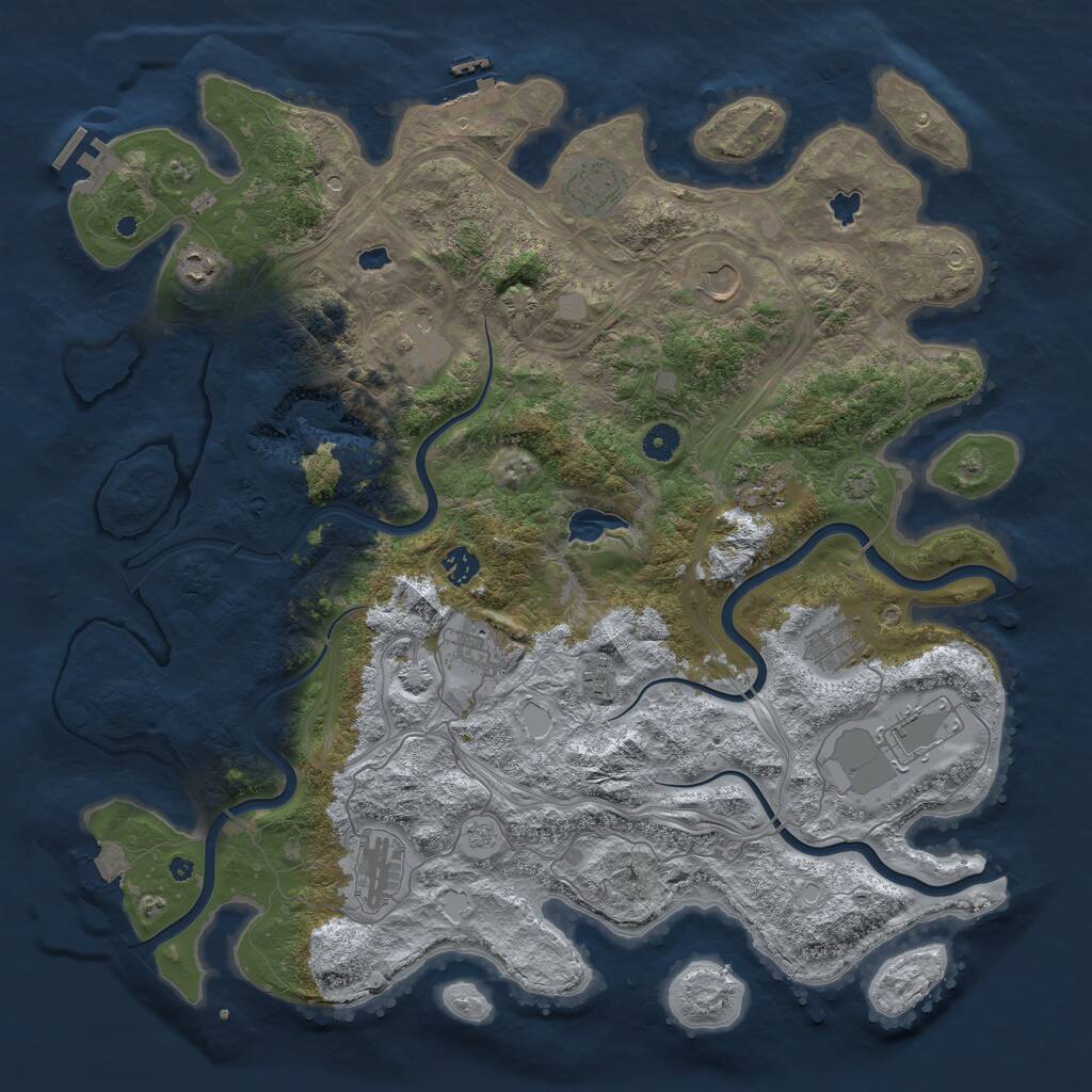 Rust Map: Procedural Map, Size: 4500, Seed: 859355879, 17 Monuments