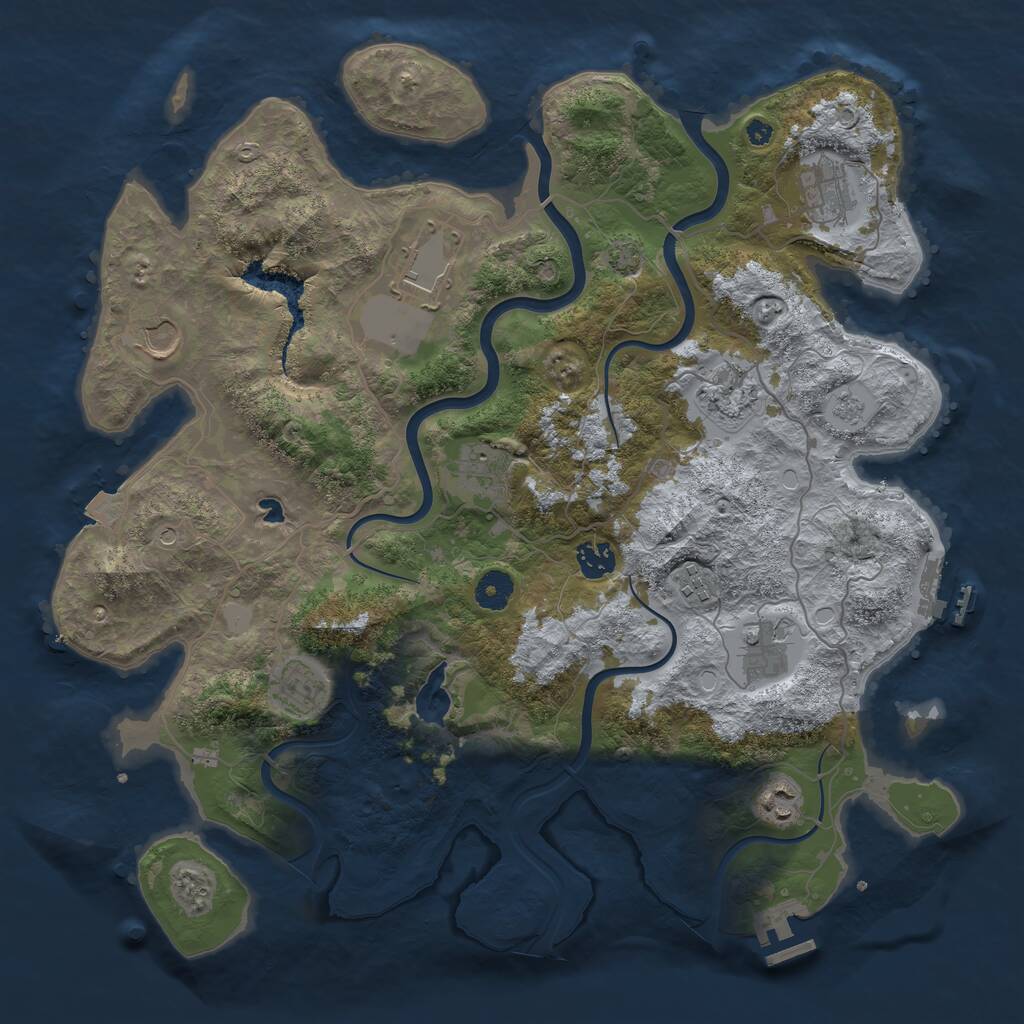 Rust Map: Procedural Map, Size: 4000, Seed: 1372244527, 16 Monuments