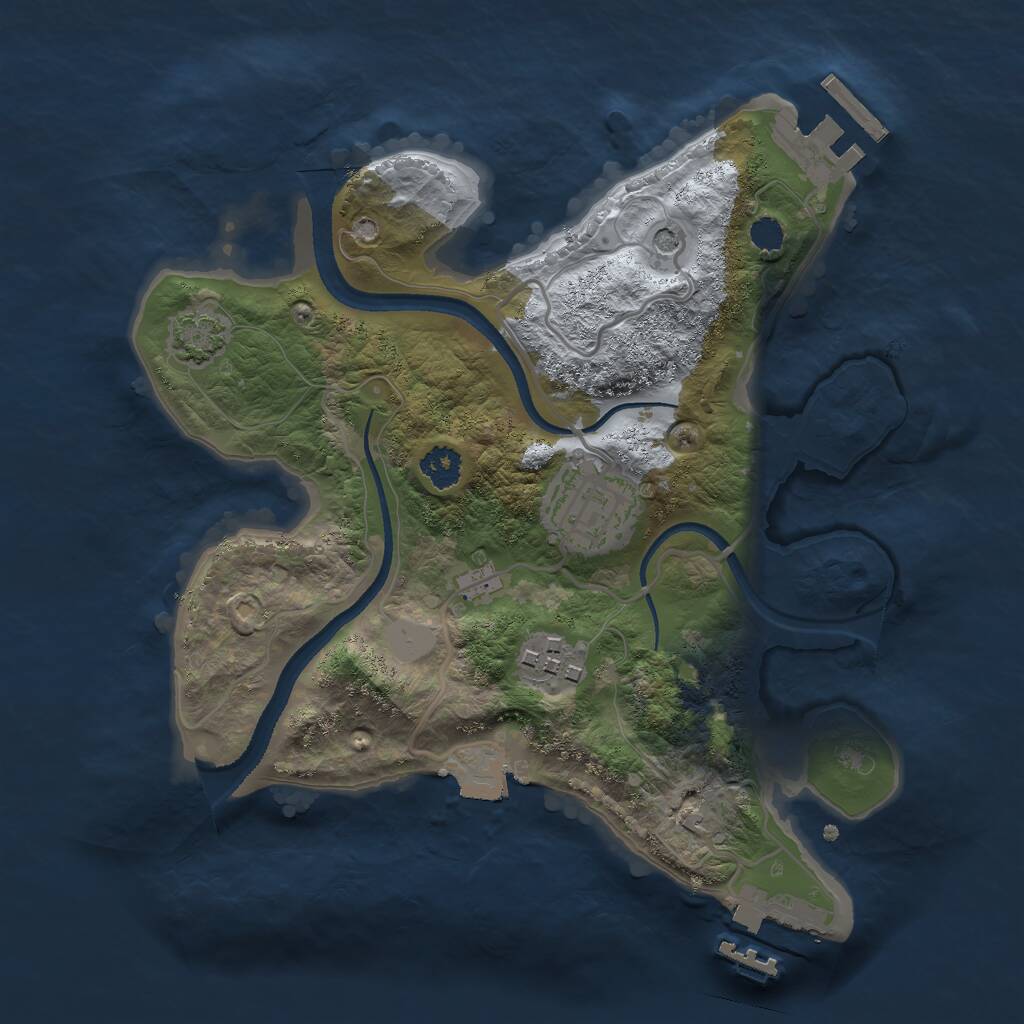 Rust Map: Procedural Map, Size: 2500, Seed: 481, 7 Monuments