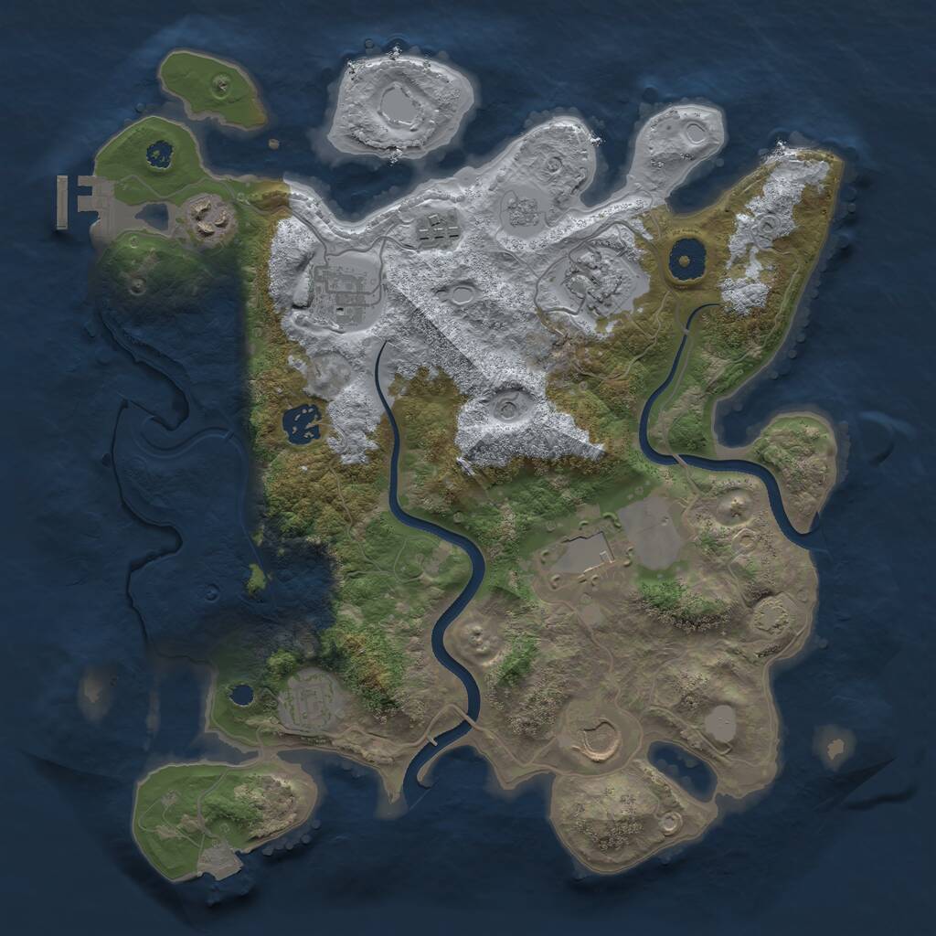 Rust Map: Procedural Map, Size: 3500, Seed: 1861965619, 13 Monuments