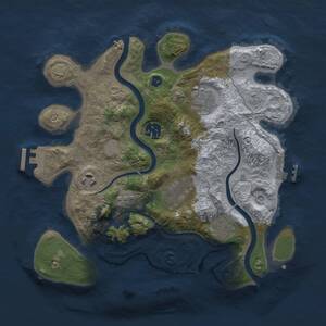 Thumbnail Rust Map: Procedural Map, Size: 3000, Seed: 73786570, 12 Monuments