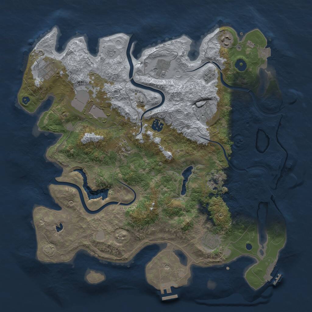 Rust Map: Procedural Map, Size: 4000, Seed: 5364284, 15 Monuments