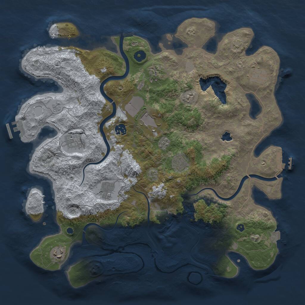 Rust Map: Procedural Map, Size: 4000, Seed: 758502423, 15 Monuments